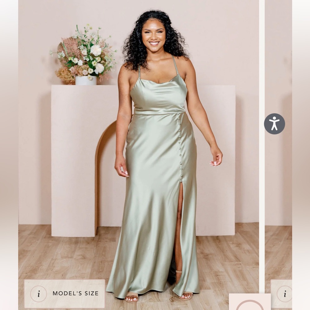 Silver Sage Revelry Bridesmaid Dress
